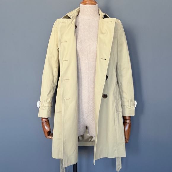New w/ tags - J Crew Collection Icon Trench Coat | Petite 0 | Light Khaki E1708 - Picture 5 of 13
